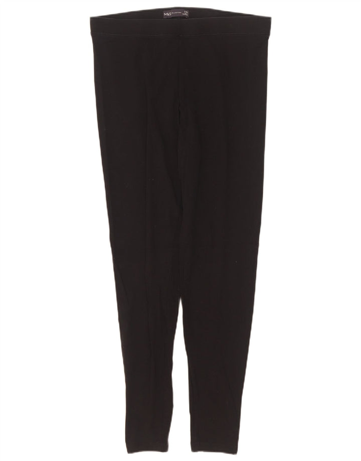 Женские леггинсы Marks & Spencer UK 12, средний черный хлопок
