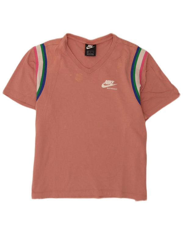 Женская футболка Nike Top UK 18 XL, хлопок в розовую полоску