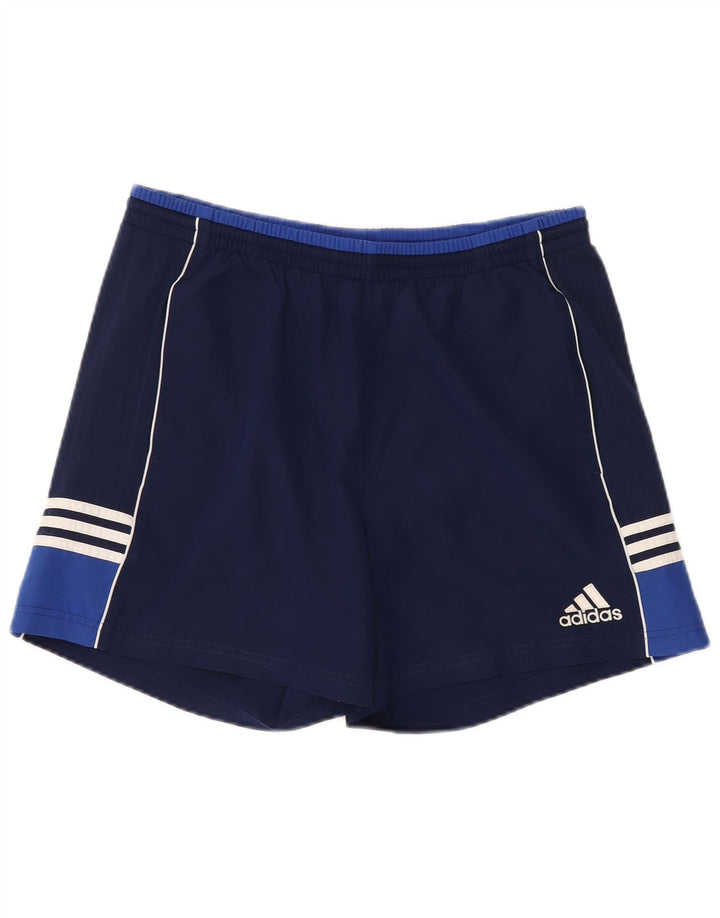 Мужские спортивные шорты Adidas, большие темно-синие, полиэстер с цветными блоками