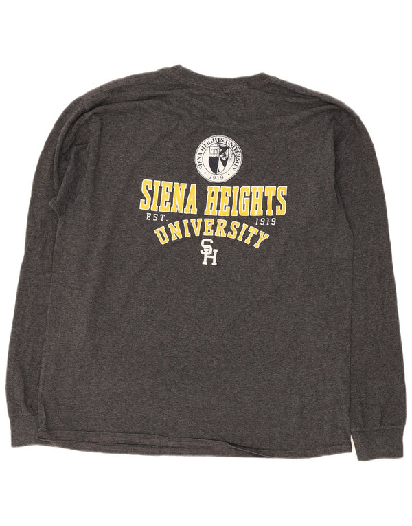 Мужской топ Champion Siena Heights University с графическим рисунком, длинный рукав, большой серый цвет