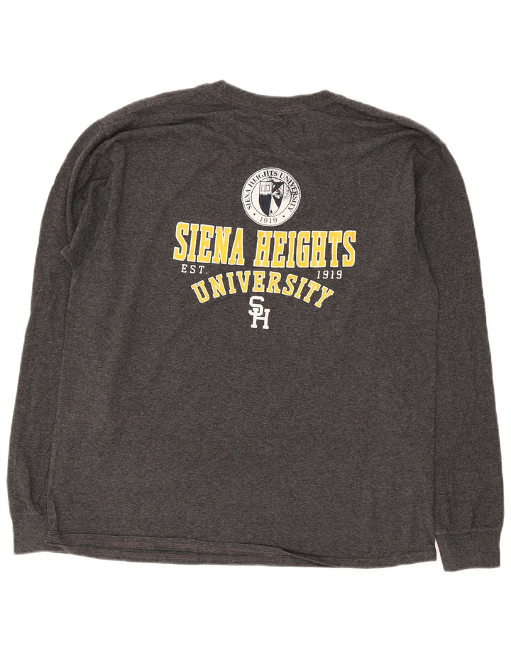 Мужской топ Champion Siena Heights University с графическим рисунком, длинный рукав, большой серый цвет