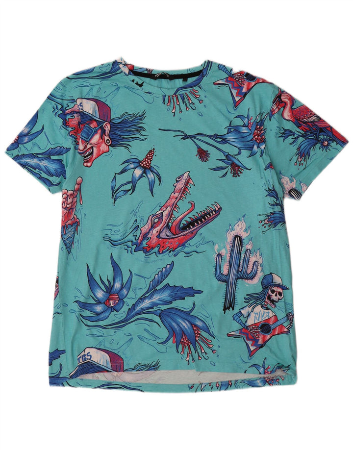 Мужская футболка с рисунком Cropp Regular Fit, топ 2XL, бирюзовый