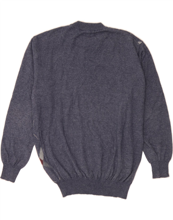 VINTAGE Mens Crew Neck Jumper Sweater IT 48 Medium Navy Blue Vintage Vintage and Second-Hand Vintage from Messina Hembry 