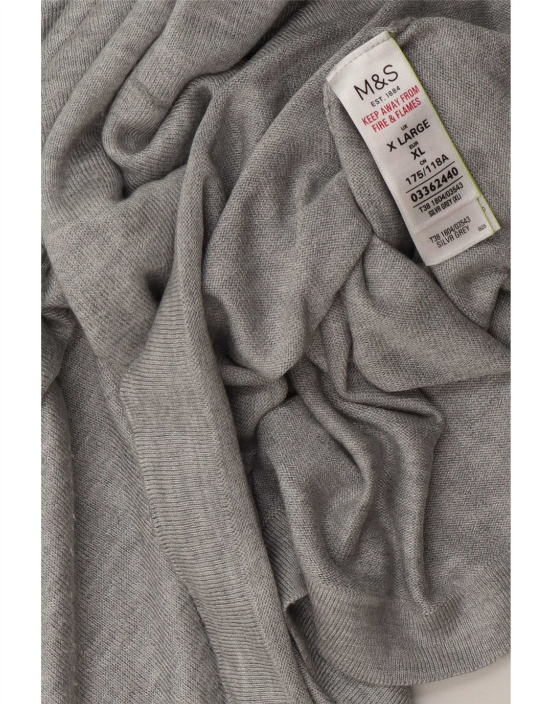 Женский свободный джемпер с v-образным вырезом Marks & Spencer UK 18 XL, серый
