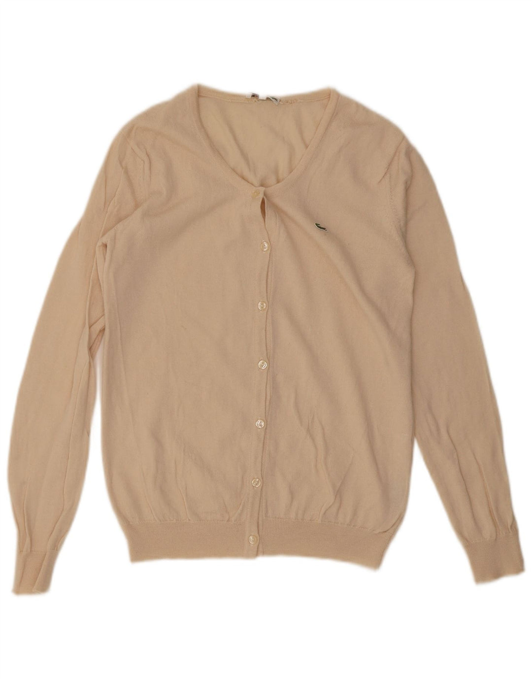 Женский кардиган Lacoste, размер 42, большой, бежевый, новая шерсть