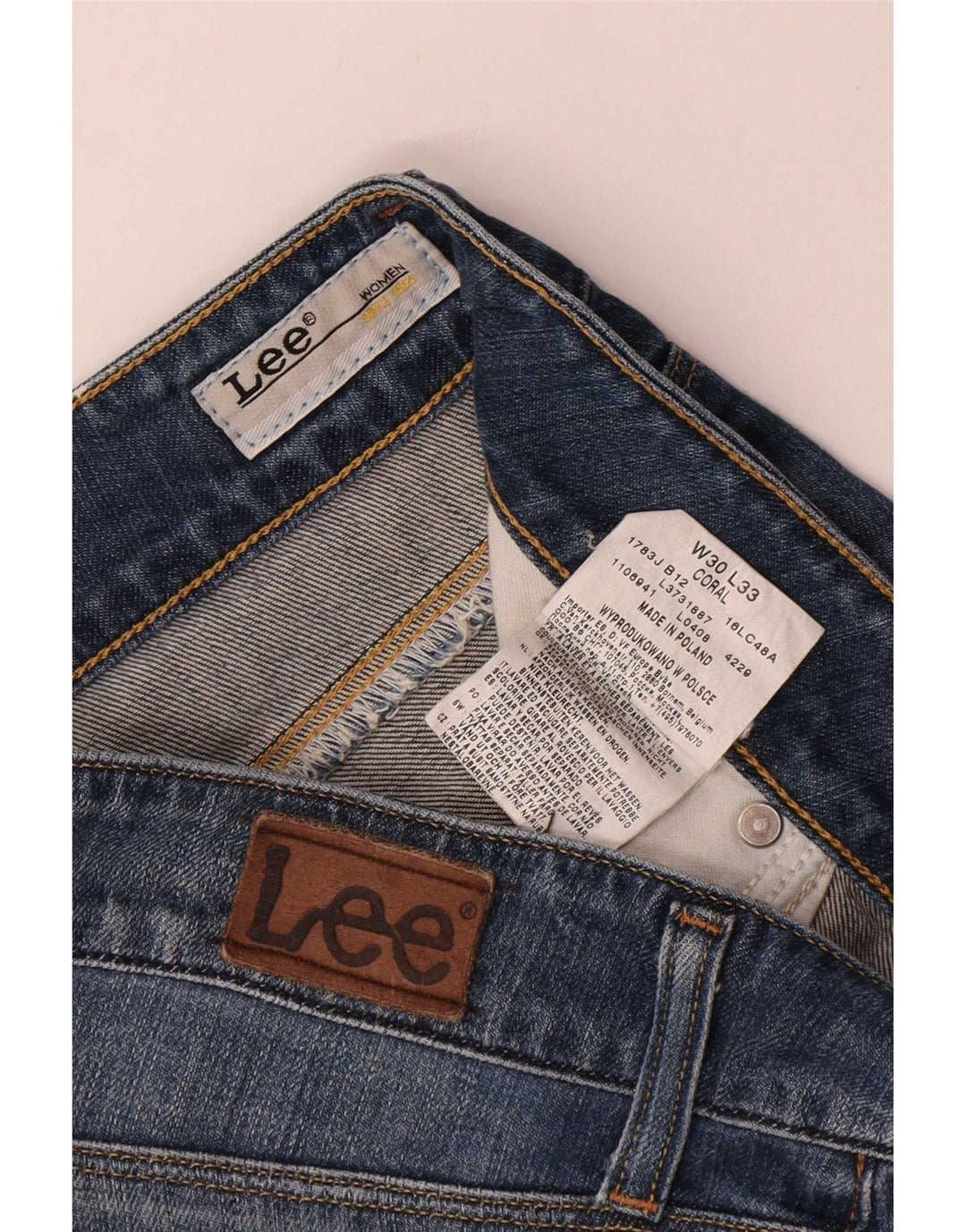 Женские коралловые джинсы Lee Bootcut W30 L33, синие, хлопок