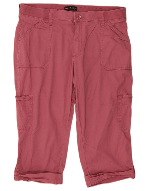 Женские капри свободного покроя LEE со средней посадкой США 14 XL W34 L17 розовые