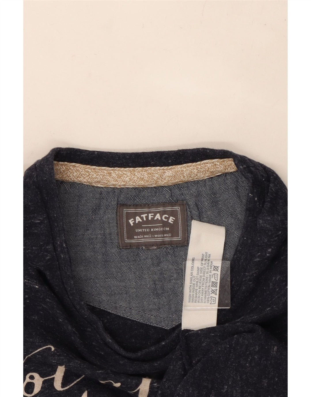 FAT FACE Женская футболка с рисунком Верх среднего размера из хлопка темно-синего цвета с крапинками