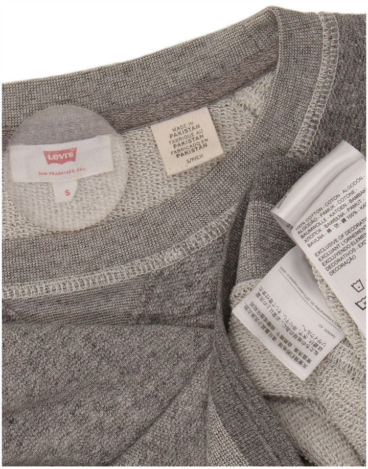Женский джемпер-толстовка оверсайз Levi's UK 10, маленький серый хлопок с крапинками