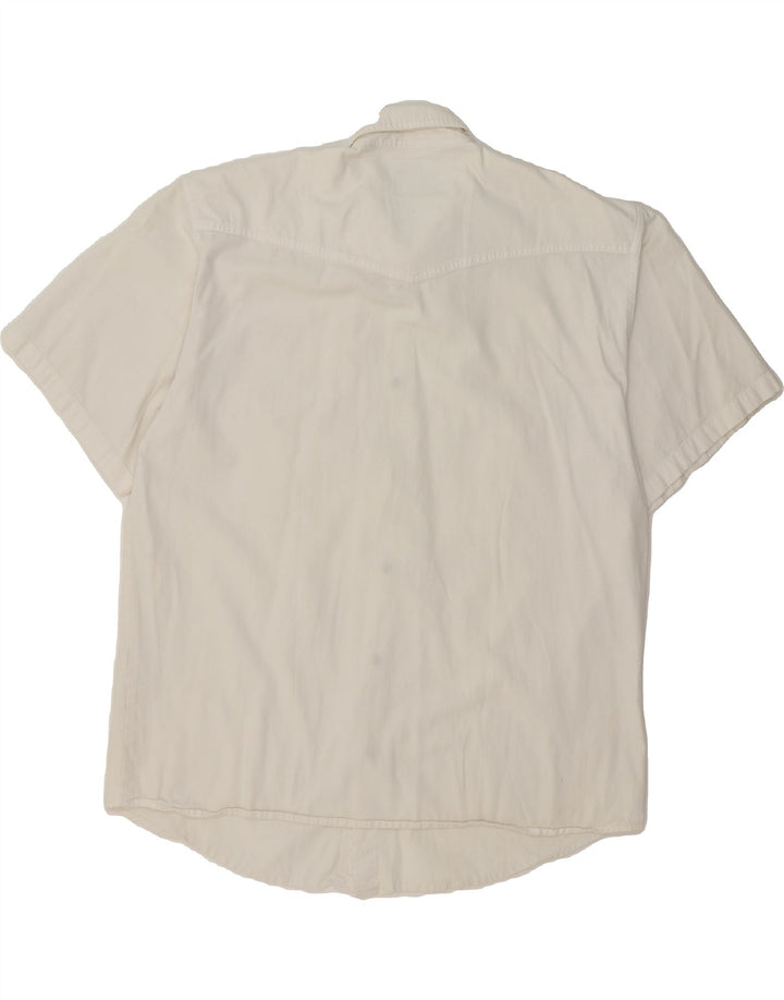 ARIZONA Mens Short Sleeve Shirt XL White Cotton Vintage Arizona and Second-Hand Arizona from Messina Hembry 