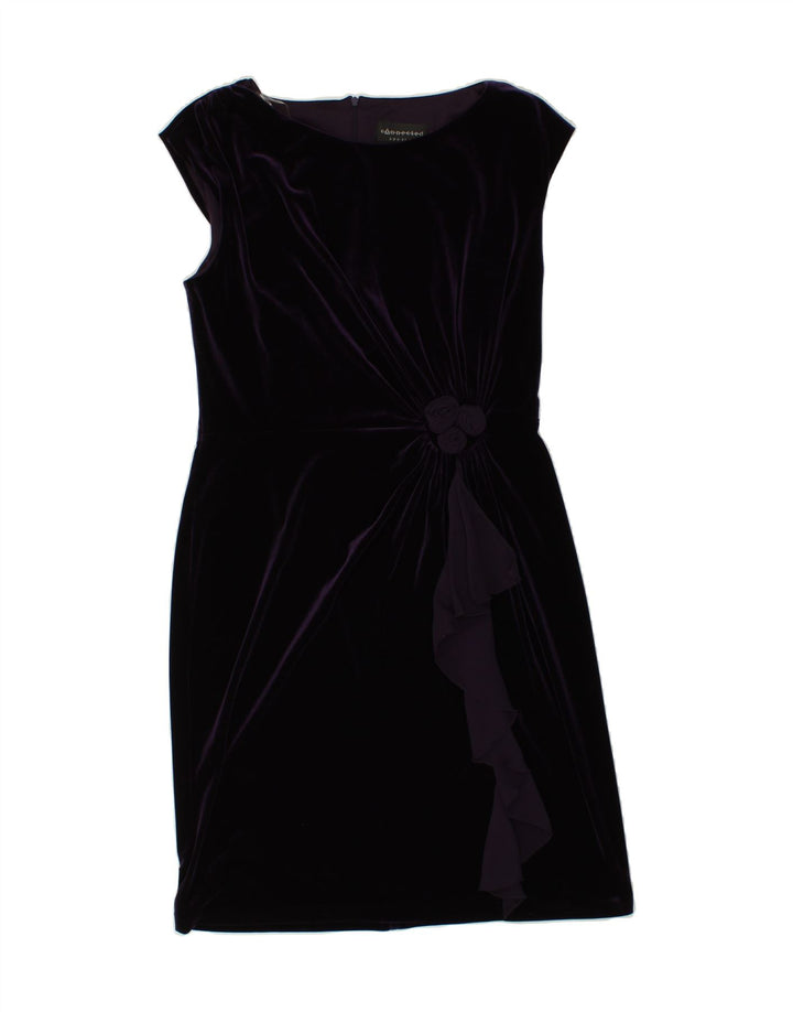 VINTAGE Womens Sheath Dress UK 16 Large Purple Polyester Vintage Vintage and Second-Hand Vintage from Messina Hembry 