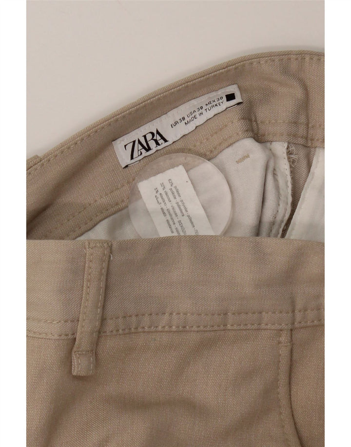Мужские узкие брюки-чиносы Zara EU 38, маленькие W30 L28, бежевый полиэстер