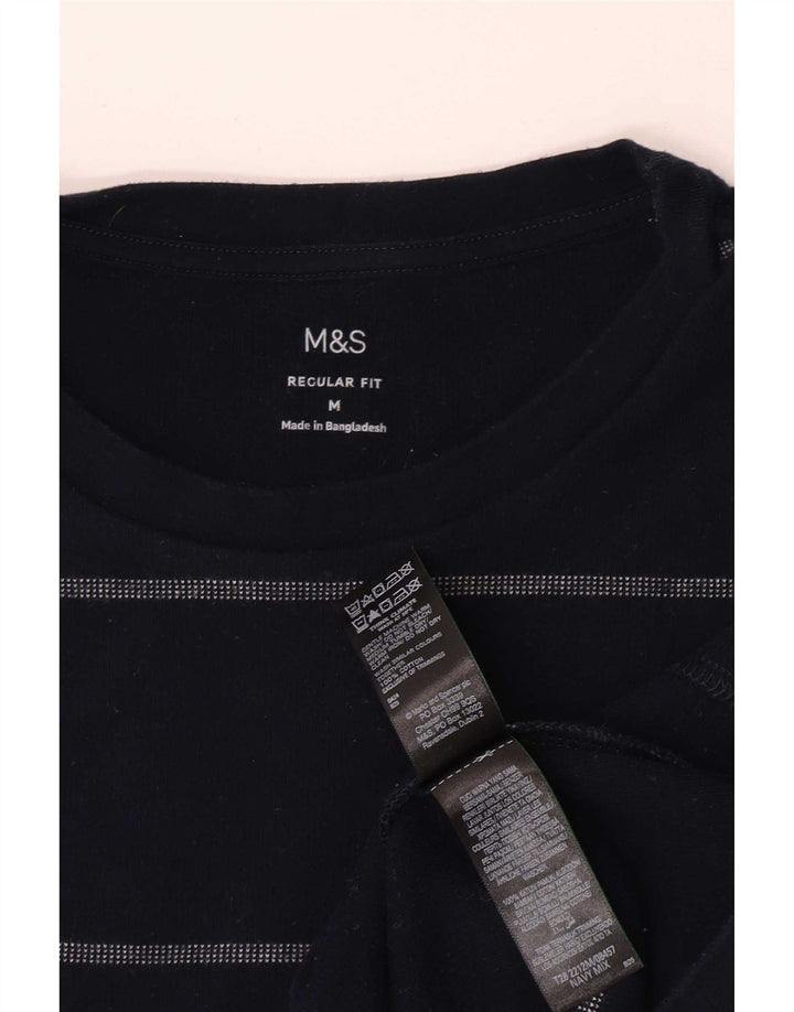 Мужская футболка стандартного кроя Marks & Spencer, средний темно-синий в полоску