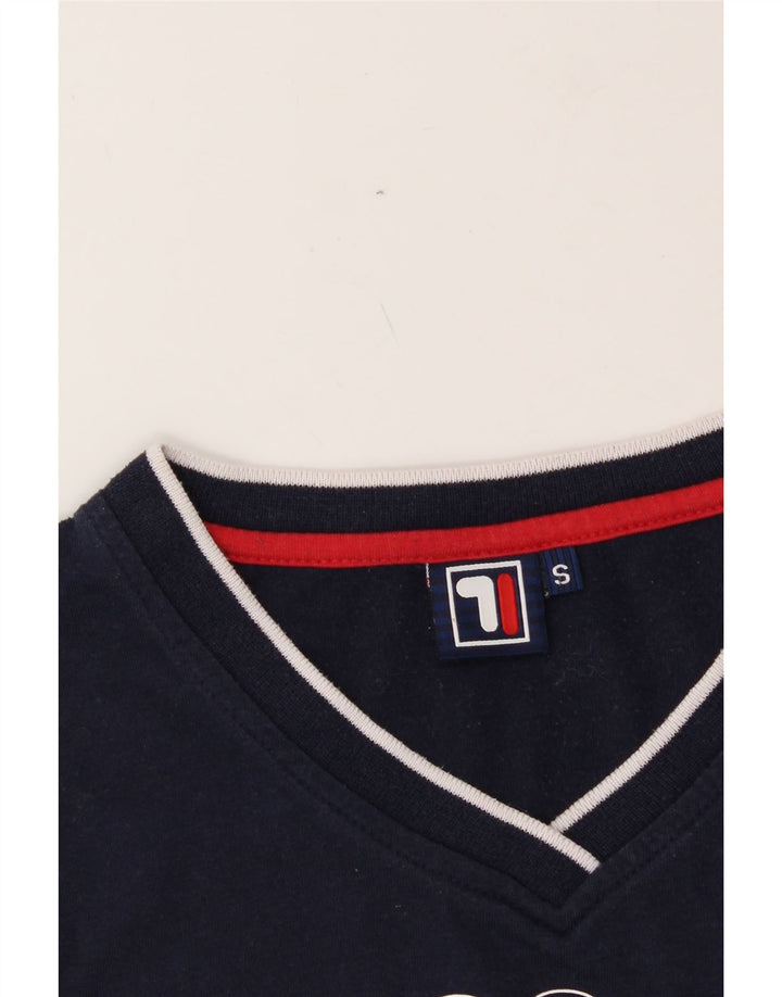 FILA Mens Graphic T-Shirt Top Small Navy Blue Vintage Fila and Second-Hand Fila from Messina Hembry 