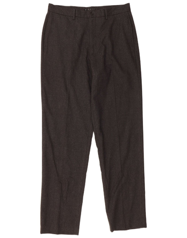 Мужские костюмные брюки SISLEY IT 52 XL W32 L33 серые из натуральной шерсти