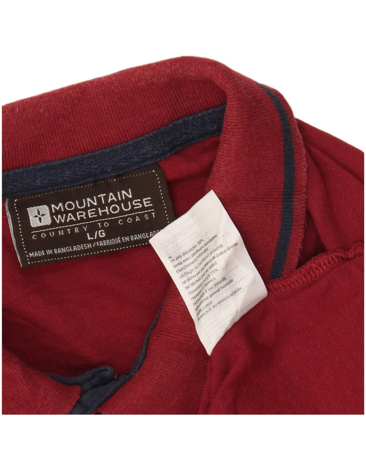 MOUNTAIN WAREHOUSE Мужская рубашка поло, большая красная хлопковая ткань
