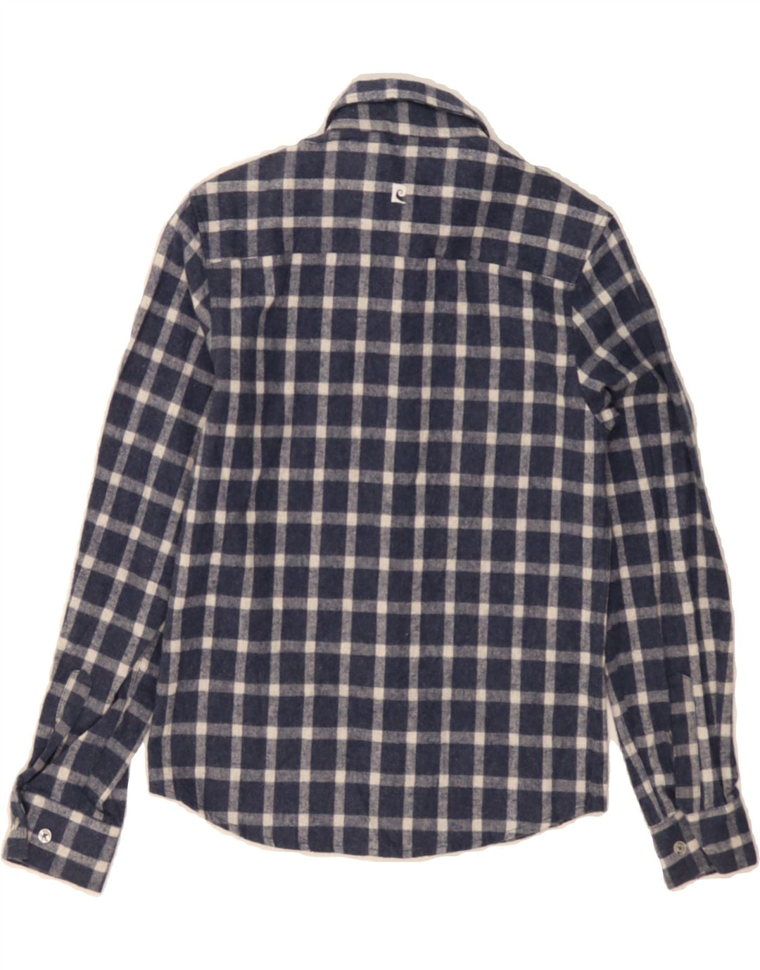 PIERRE CARDIN Boys Shirt 9-10 Years Navy Blue Check Cotton Vintage Pierre Cardin and Second-Hand Pierre Cardin from Messina Hembry 