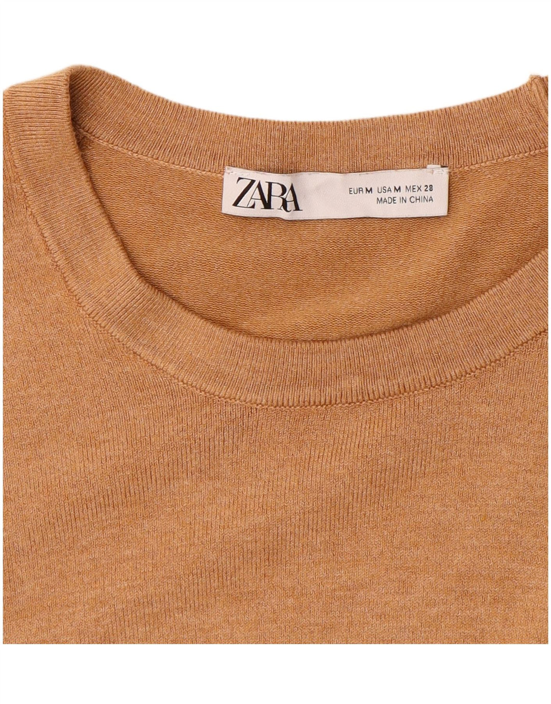 Женский джемпер с вырезом «лодочка» Zara UK 12, средний бежевый