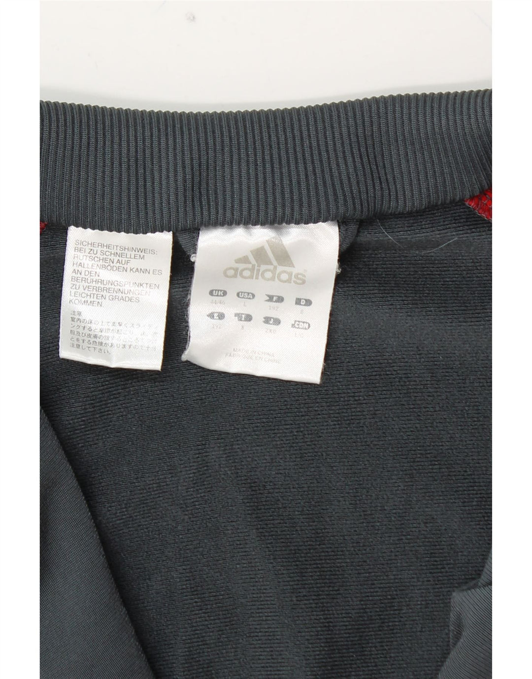 Мужская спортивная куртка ADIDAS UK 44/46, большой серый полиэстер с цветными блоками