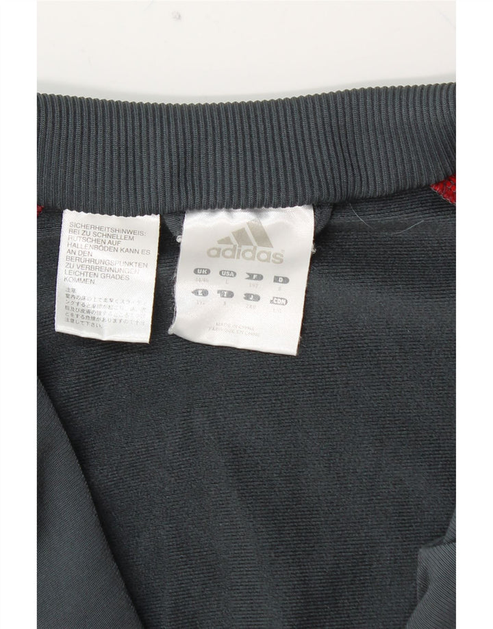 Мужская спортивная куртка ADIDAS UK 44/46, большой серый полиэстер с цветными блоками