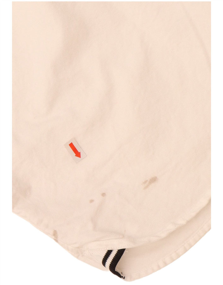 FRED PERRY Мужская рубашка среднего размера из хлопка белого цвета