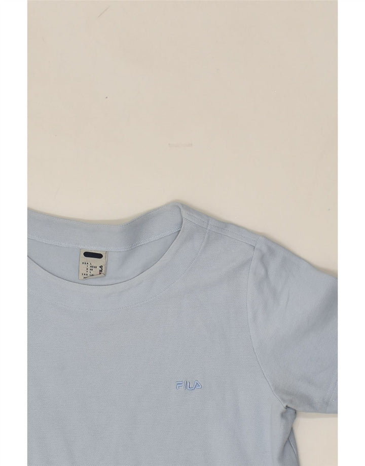 FILA Womens T-Shirt Top IT 46/48 Large Blue Cotton | Vintage Fila | Thrift | Second-Hand Fila | Used Clothing | Messina Hembry 