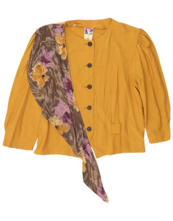 Женская блузка-рубашка Yessica с рукавом 3/4 США 21 3XL Желтая вискоза