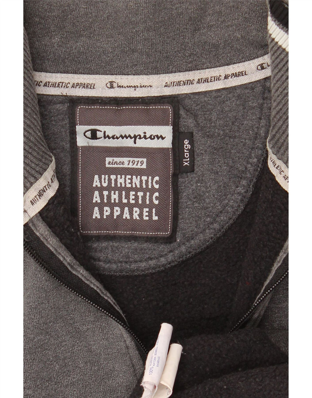 Мужской свитер с воротником на молнии CHAMPION, джемпер XL, серый хлопок