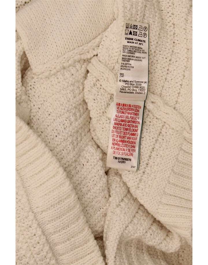 Женский укороченный кардиган Marks & Spencer UK 16, большой Off White