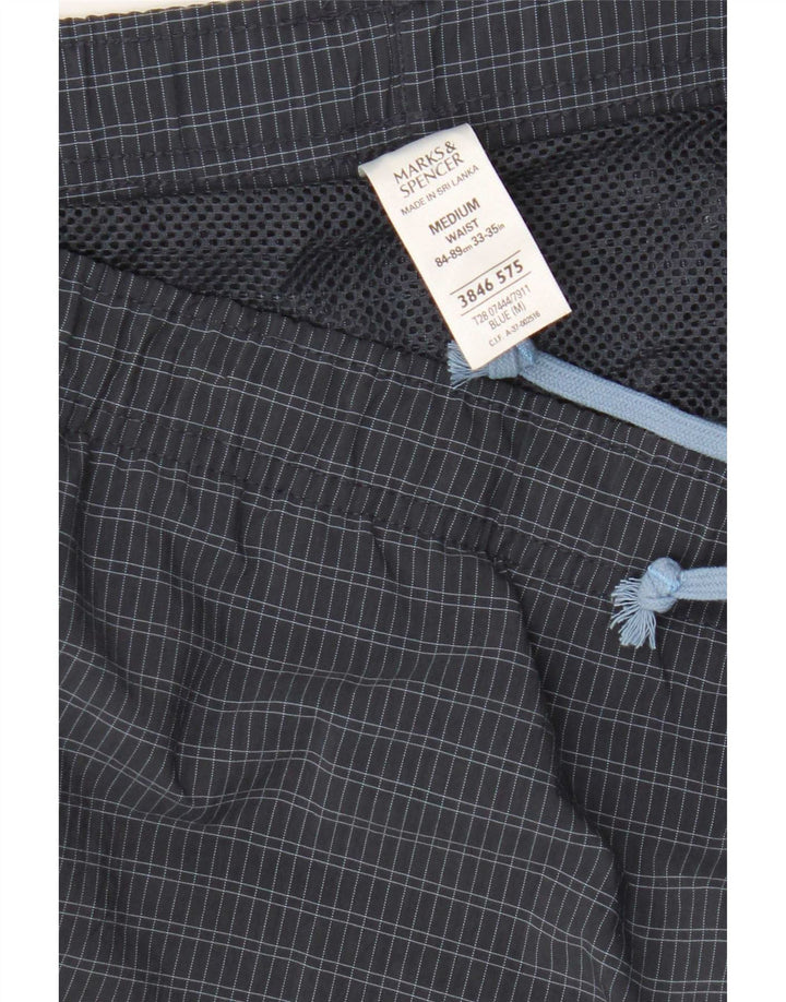Мужские шорты для плавания Marks & Spencer Blue Harbour, большие темно-синие в клетку