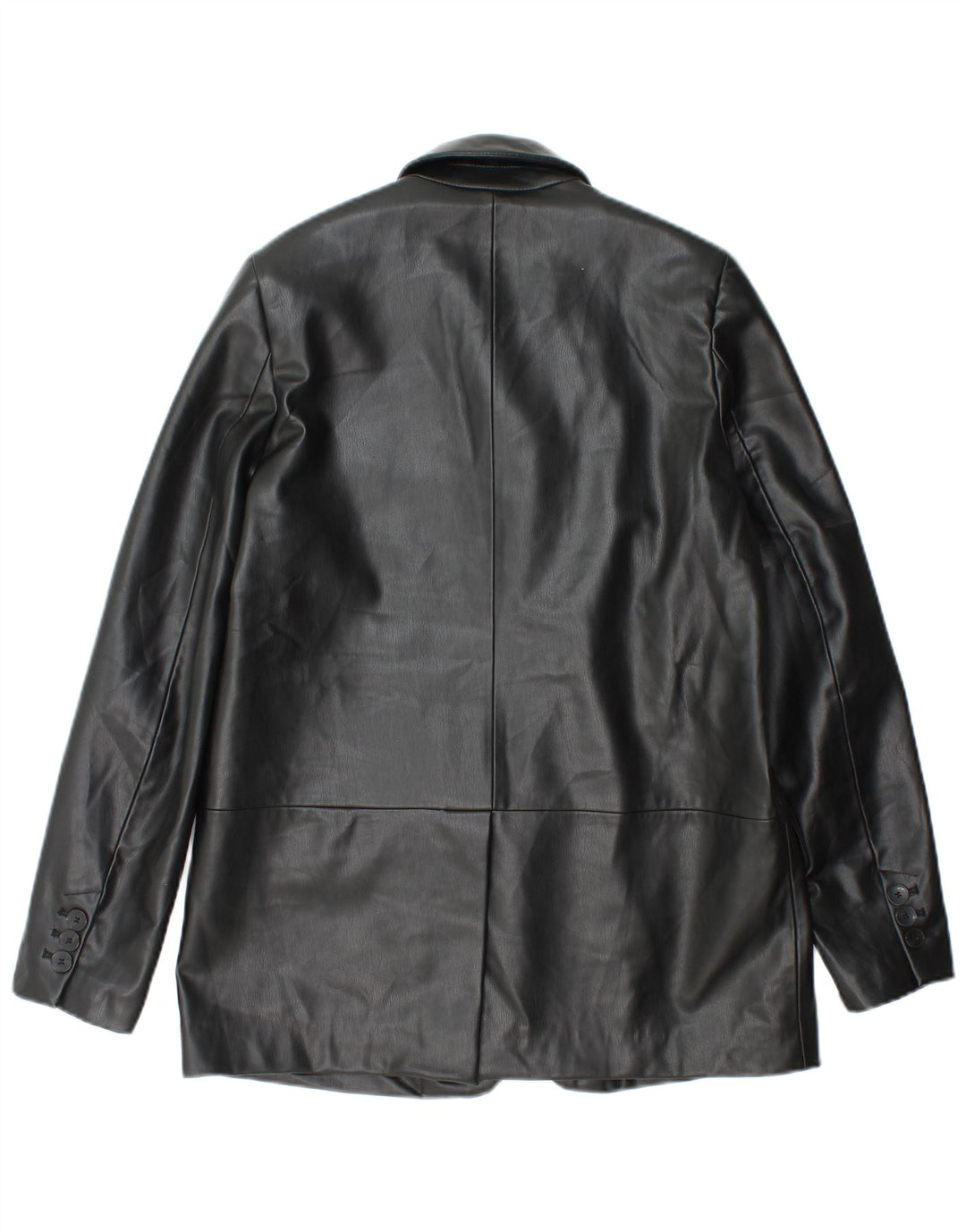 Женский пиджак из искусственной кожи на 1 пуговице Zara UK 6 XS, черный полиэтилен