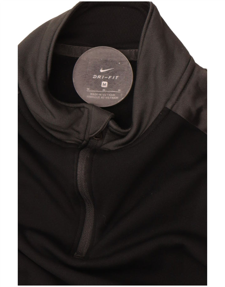 Мужской пуловер спортивный костюм Nike Dri Fit, средний черный полиэстер с цветными блоками