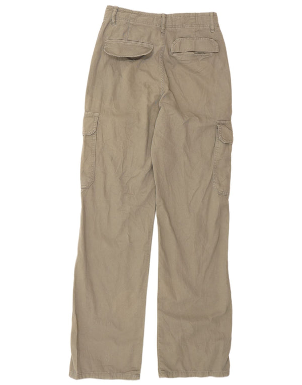 Женские прямые брюки карго Zara EU 32 2XS W22 L30, хлопок хаки