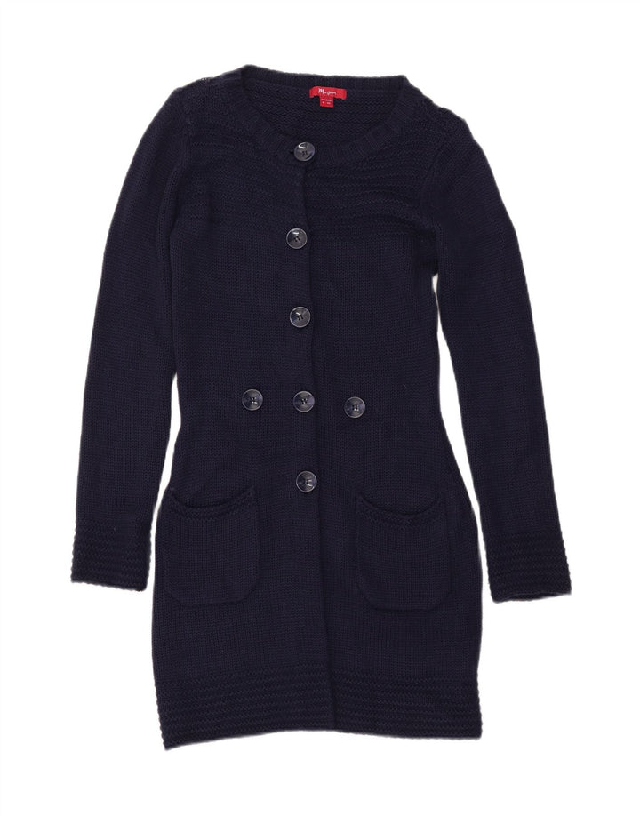 Женский удлиненный кардиган MONSONON UK 8, маленький темно-синий акрил