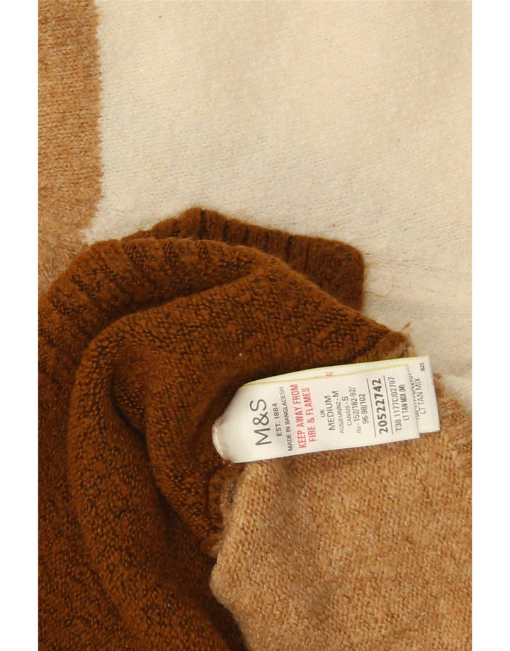 Женский джемпер с круглым вырезом Marks & Spencer UK 12, средний коричневый