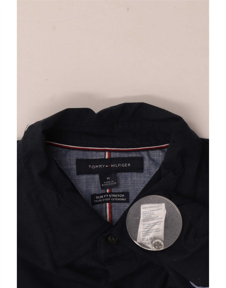 Мужская рубашка узкого кроя Tommy Hilfiger, средний темно-синий пятнистый хлопок