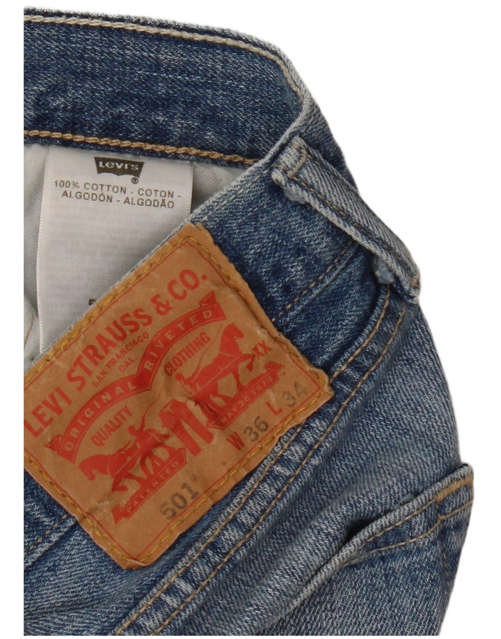 Мужские прямые джинсы Levi's 501 W36 L34 синие, хлопок