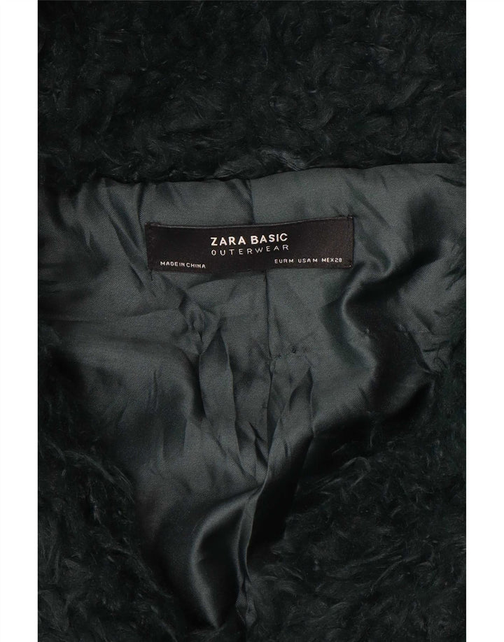 Женское пальто с капюшоном Zara Teddy UK 14, средний зеленый