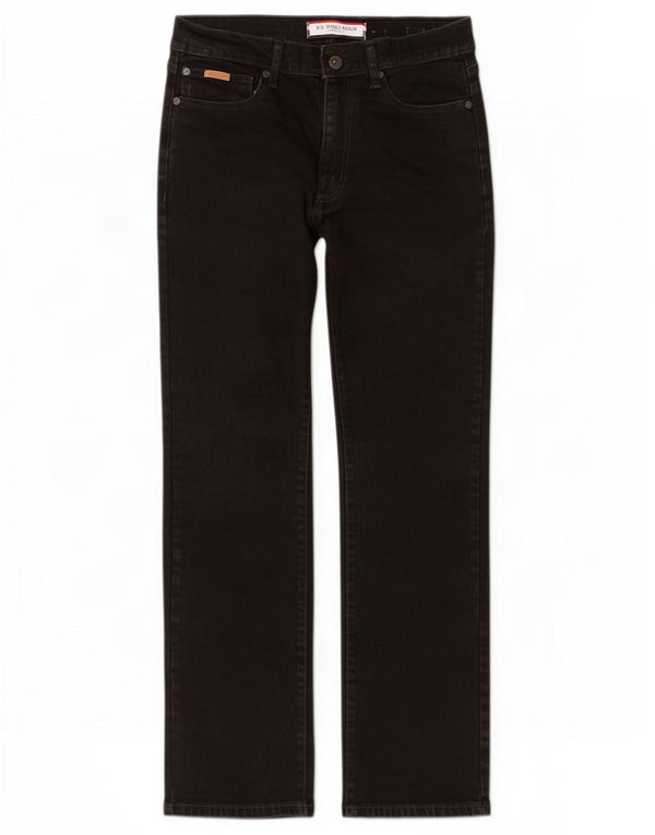 U.S. Polo Assn. Mens Relaxed Fit Straight Jeans W33 L30 Black Cotton