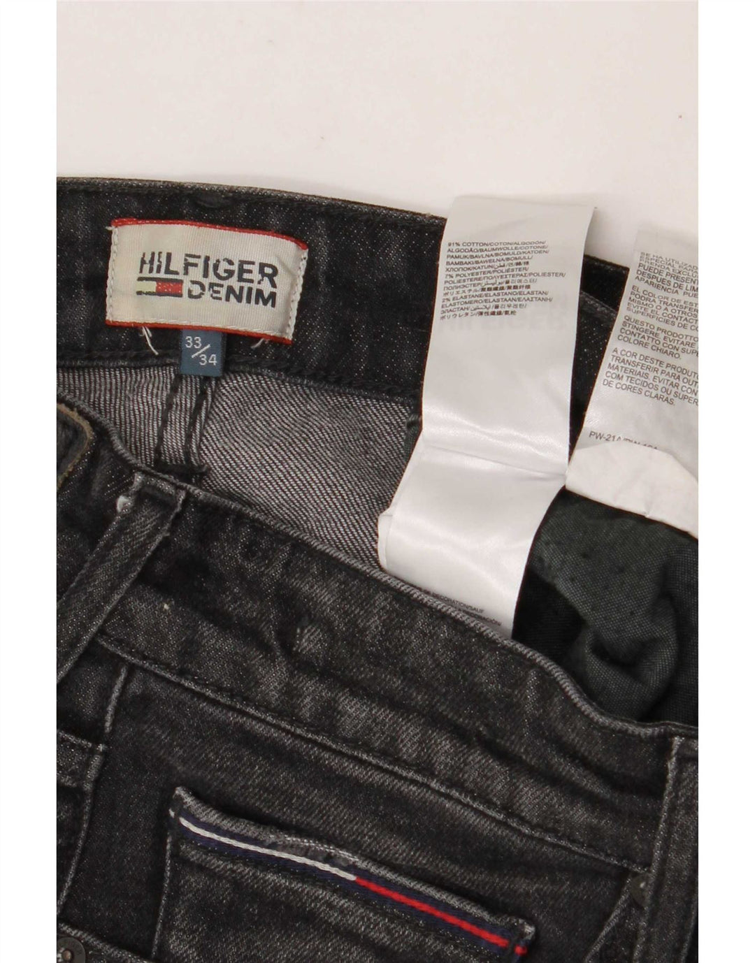 Мужские узкие джинсы Tommy Hilfiger W33 L34 Серые хлопковые