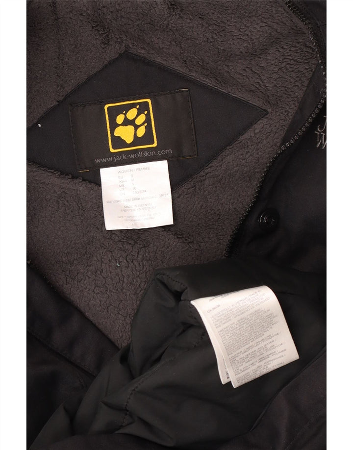 Женская ветровка большого размера с капюшоном Jack Wolfskin UK 10, маленькая, черная