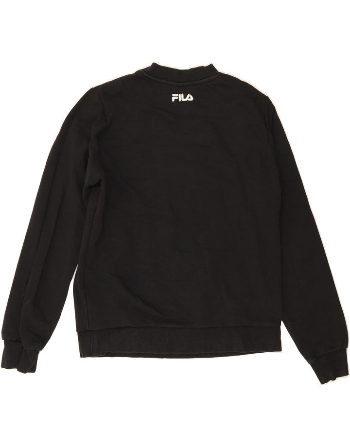 FILA Womens Sweatshirt Jumper UK 14 Medium Black Cotton Vintage Fila and Second-Hand Fila from Messina Hembry 