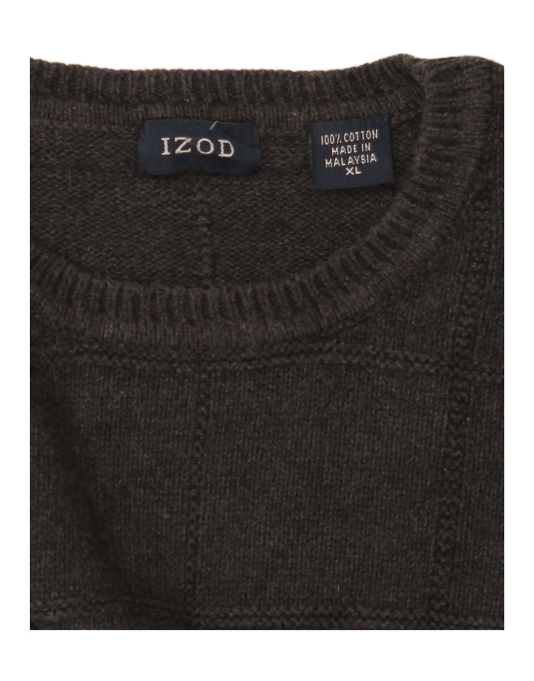IZOD Mens Crew Neck Jumper Sweater XL Grey Cotton Vintage Izod and Second-Hand Izod from Messina Hembry 