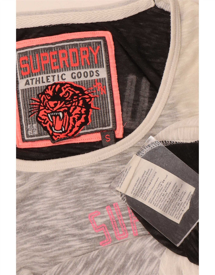 Женский жилет с графическим рисунком Superdry UK 10, маленький серый полиэстер с цветными блоками