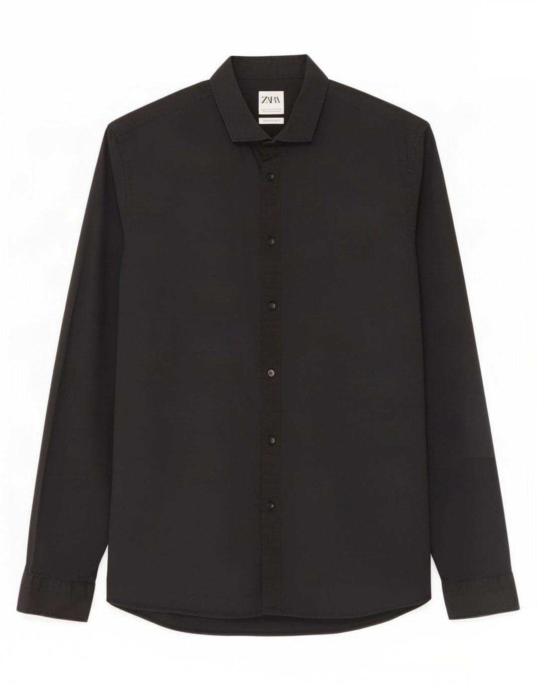 Мужская рубашка Super Slim Fit Zara, большой черный хлопок