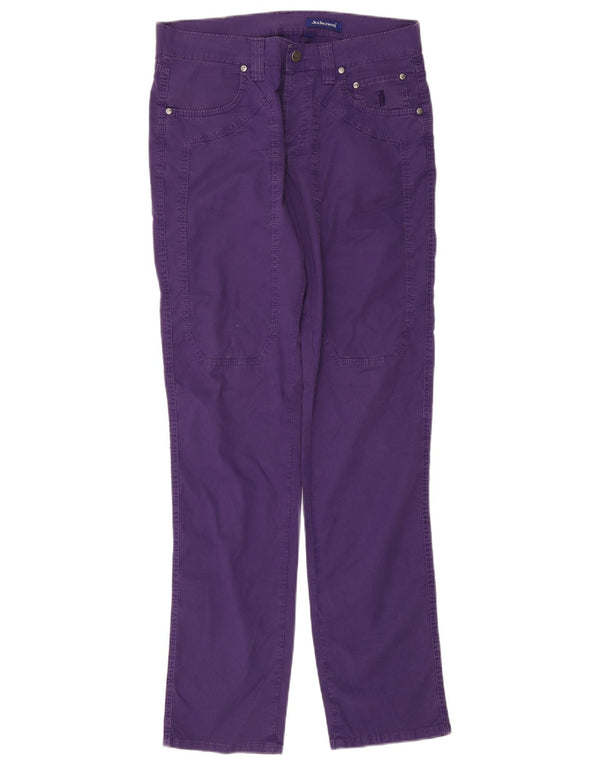 Jeckerson Mens Slim Casual Trousers W33 L33 Purple Cotton