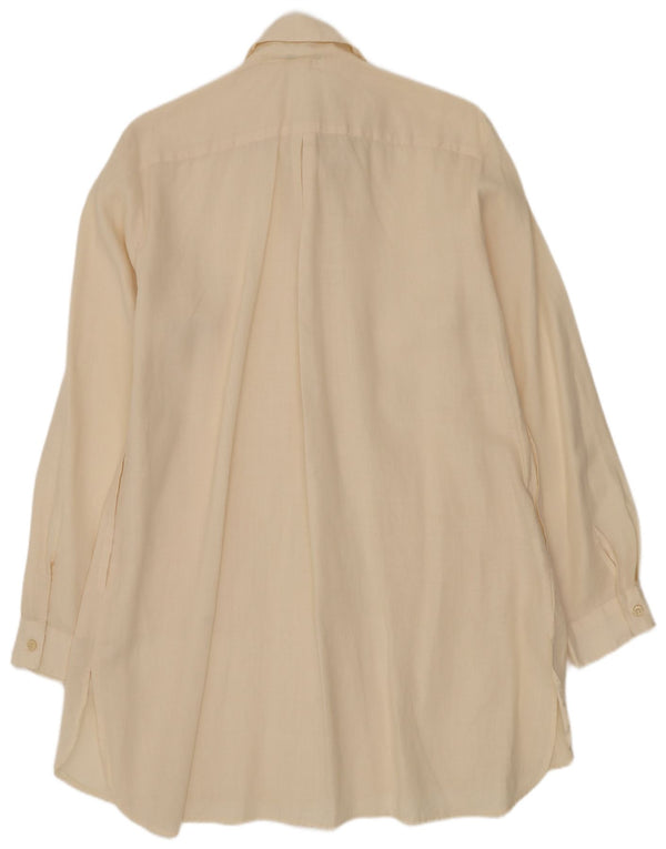 Benetton Womens Shirt Dress UK 16 Large Off White Ramie