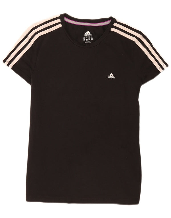 Женская футболка Adidas Regular Top UK 12/14, средний черный хлопок, спортивная