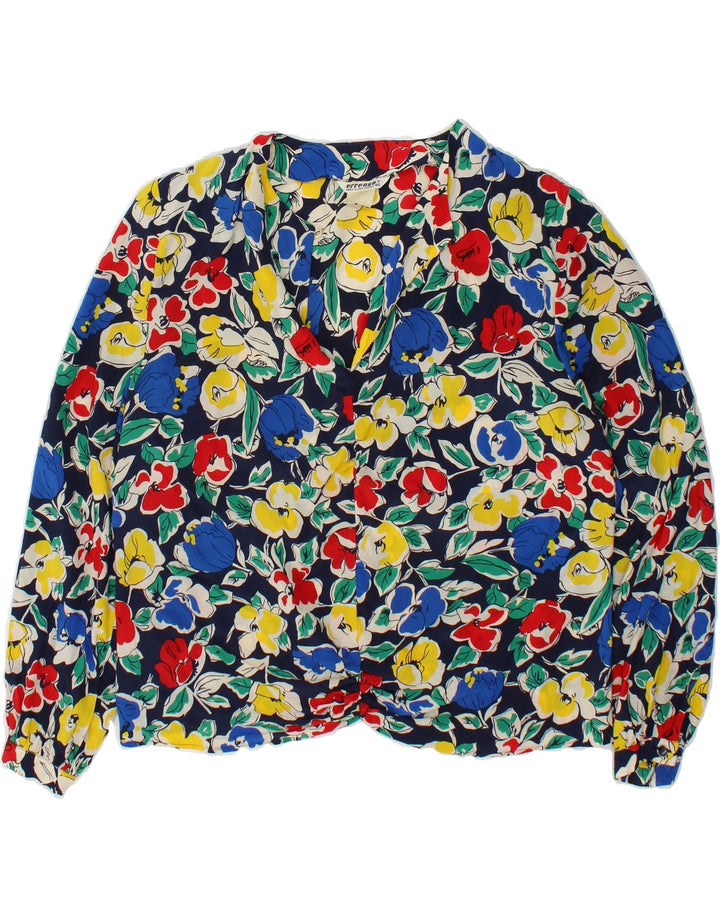 VINTAGE Womens Long Sleeve Blouse Top IT 46 Large Multicoloured Floral Vintage Vintage and Second-Hand Vintage from Messina Hembry 