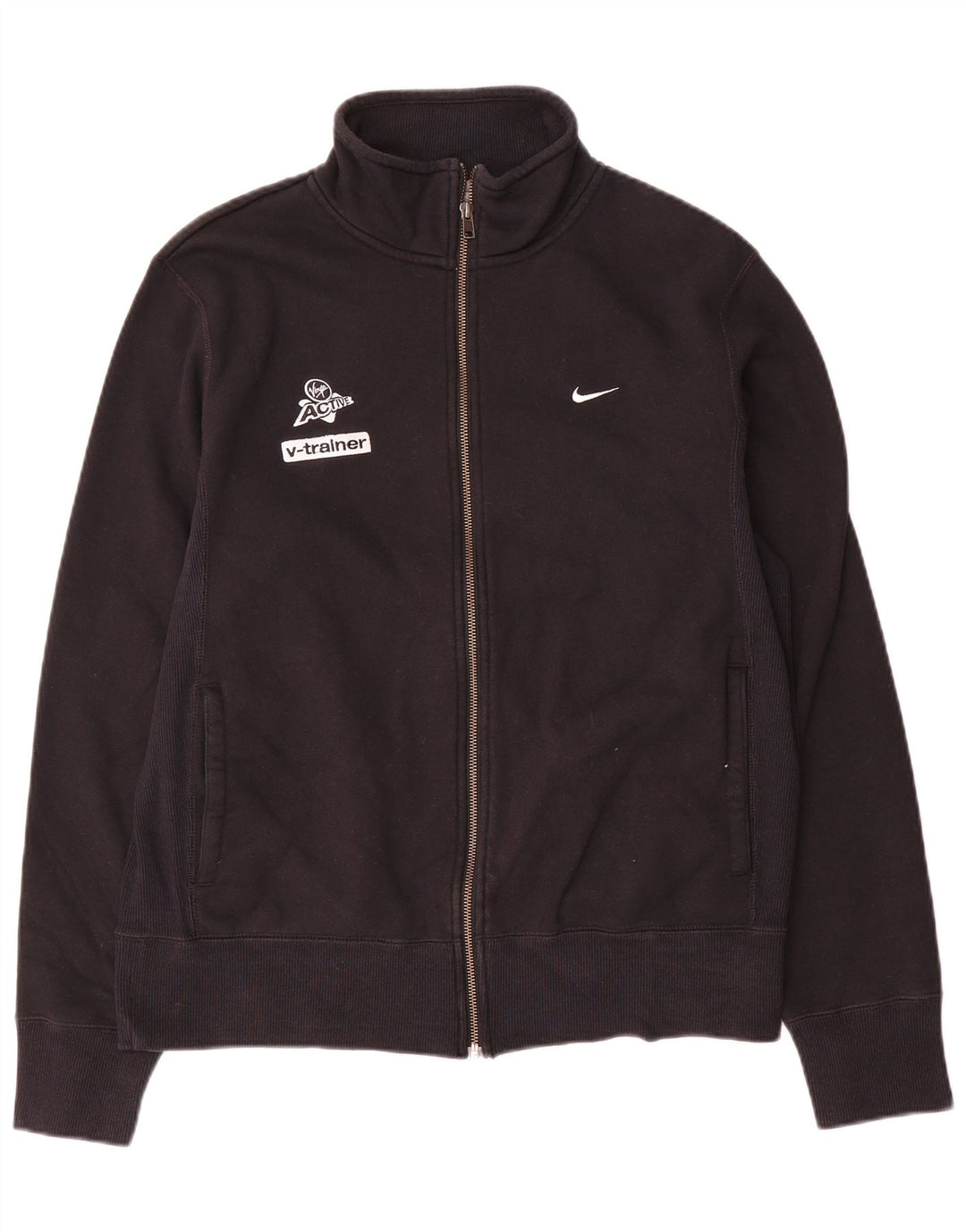 Мужская спортивная куртка с графическим рисунком Nike UK 38/40, средний черный хлопок
